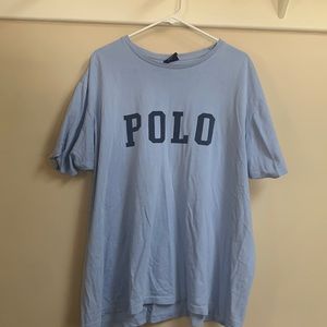 Oversized Baby Blue Polo T Shirt
